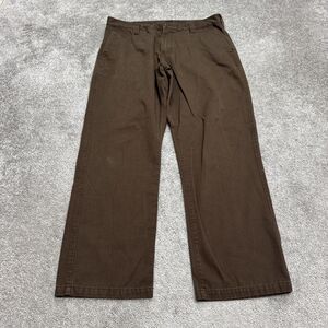 RVCA Dagger Chino Pants Mens 34x29.5 Dark Brown Straight Leg Flat Front Casual